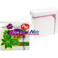 Guardanapo Joker P.P.P. Branco c/ Orla Bordeaux 40x40 Cx de 24 Maços