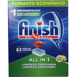 Detergente Máquina Loiça Finish Pastilhas All in 1 Limão 63 doses