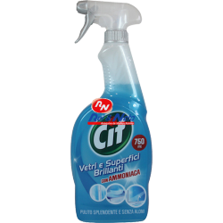 Spray Limpeza e Brilho Cif 750 ml Vidros e Superfícies Brilhantes c/ amoníaco