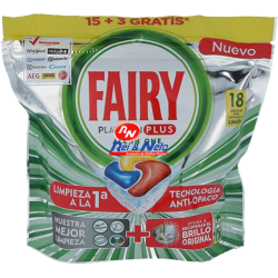 Detergente Máquina Loiça Fairy Cápsulas All in 1 Platinum Plus 15+3 doses