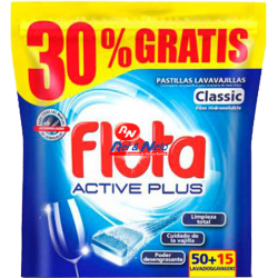 Detergente Máquina Loiça Flota Cápsulas Classic Active Plus 50+15 doses