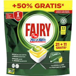 Detergente Máquina Loiça Fairy Pastilhas Original All in 1 Limão 21+11 doses