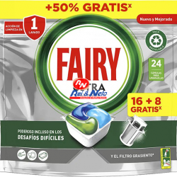 Detergente Máquina Loiça Fairy Pastilhas Ultra All in 1 16+8 doses